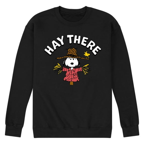 Peanuts - Snoopy Scarecrow Hay There - Men's Crew Neck Fleece Pullover