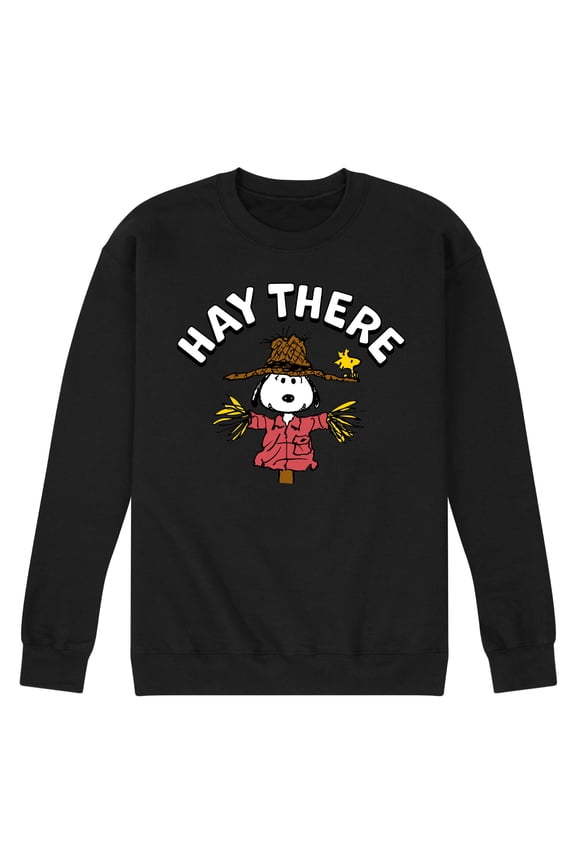 - Snoopy Scarecrow Hay There - Men's Crew Neck Fleece Pullover