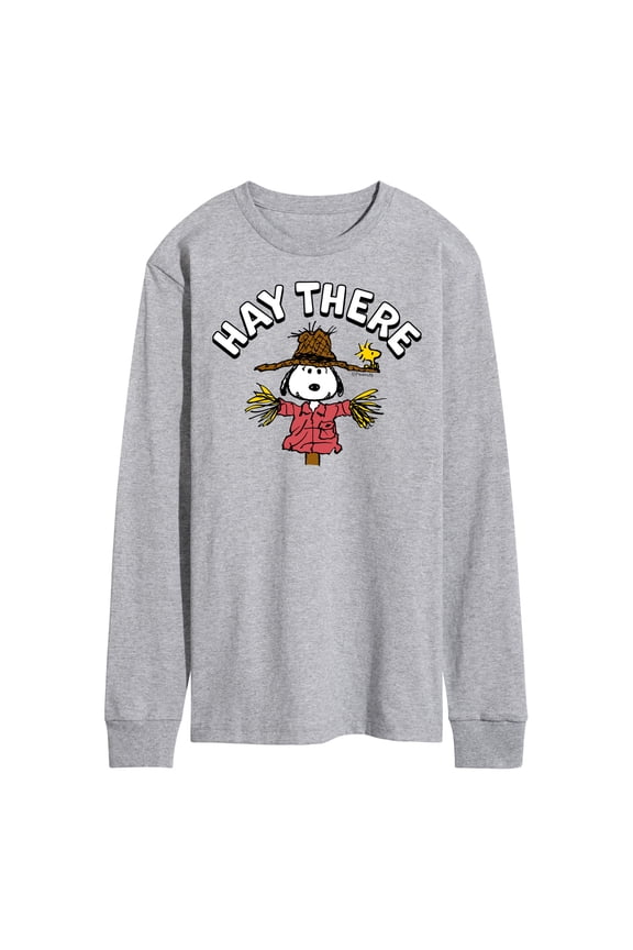 - Snoopy Scarecrow Hay There - Men's Long Sleeve T-Shirt