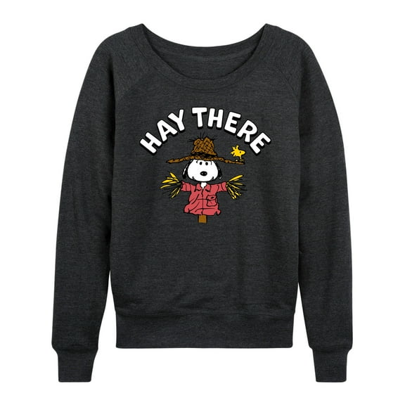 Peanuts - Snoopy Scarecrow Hay There - Women's Lightweight French Terry Long Sleeve Shirt