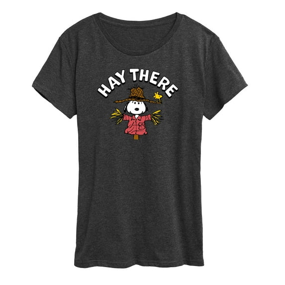 Peanuts - Snoopy Scarecrow Hay There - Women's Short Sleeve Graphic T-Shirt