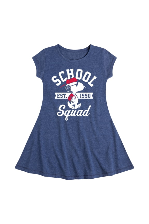- Snoopy School Squad - Toddler & Youth Girls Fit & Flare Dress