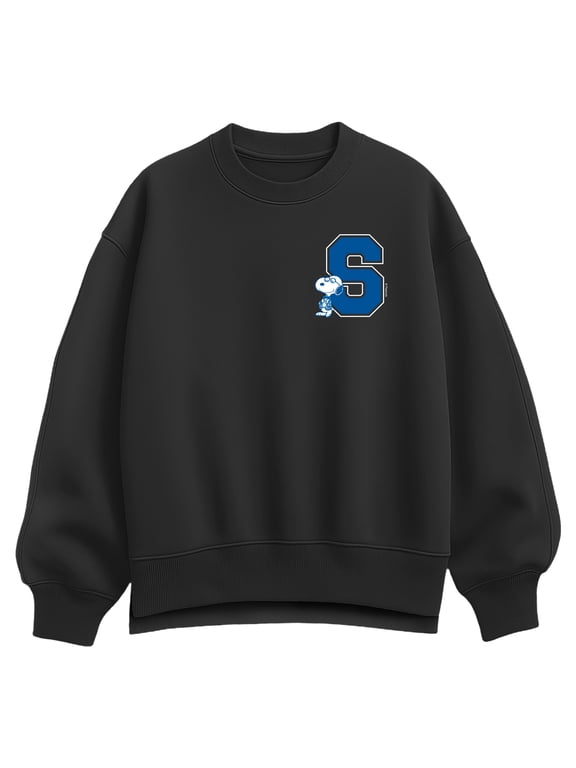 - Snoopy School Women's Oversized Fleece Crew Sweatshirt