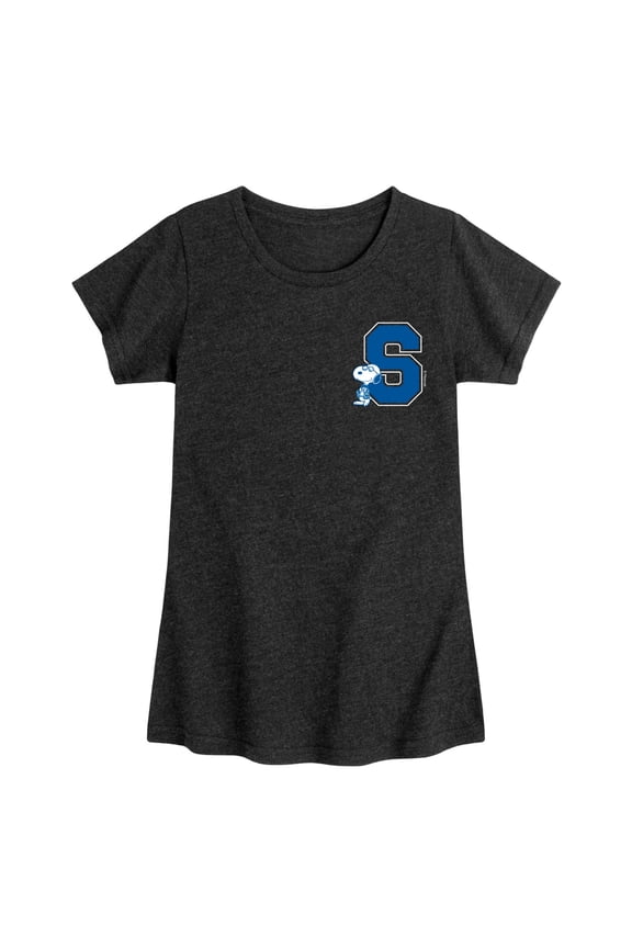 - Snoopy School - Youth Girls Fitted Short Sleeve T-Shirt
