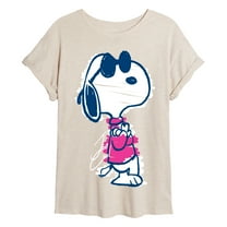 Peanuts - Snoopy Scribble - Womens Oversized Graphic T-Shirt