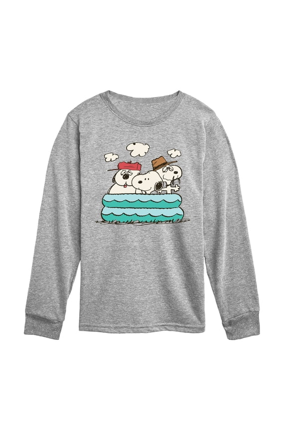 - Snoopy Sibling Pool - Youth Long Sleeve Graphic T-Shirt