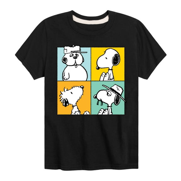 Peanuts - Snoopy Siblings Grid - Toddler And Youth Short Sleeve Graphic T-Shirt