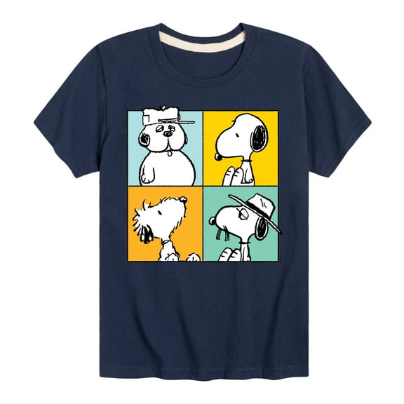 Peanuts - Snoopy Siblings Grid - Toddler And Youth Short Sleeve Graphic T-Shirt