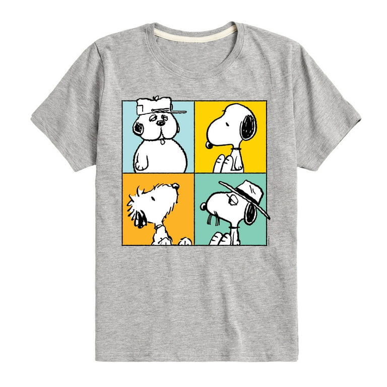 Peanuts - Snoopy Siblings Grid - Toddler And Youth Short Sleeve 