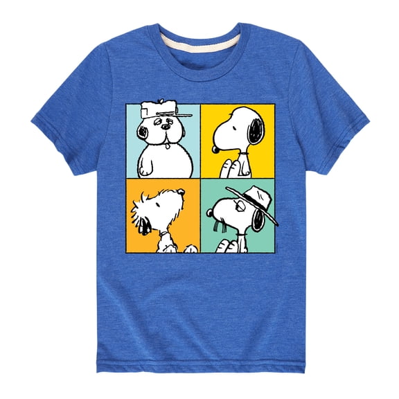 Peanuts - Snoopy Siblings Grid - Toddler And Youth Short Sleeve Graphic T-Shirt