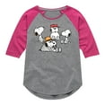 thumbnail image 1 of Peanuts - Snoopy Siblings - Toddler And Youth Girls Raglan Graphic T-Shirt, 1 of 6
