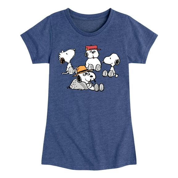 Peanuts - Snoopy Siblings - Toddler And Youth Girls Short Sleeve Graphic T-Shirt