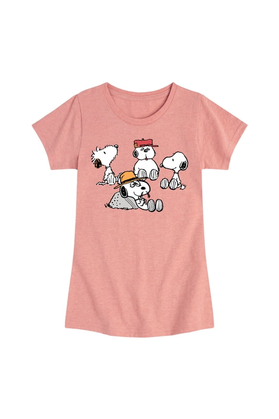 - Snoopy Siblings - Toddler And Youth Girls Short Sleeve Graphic T-Shirt
