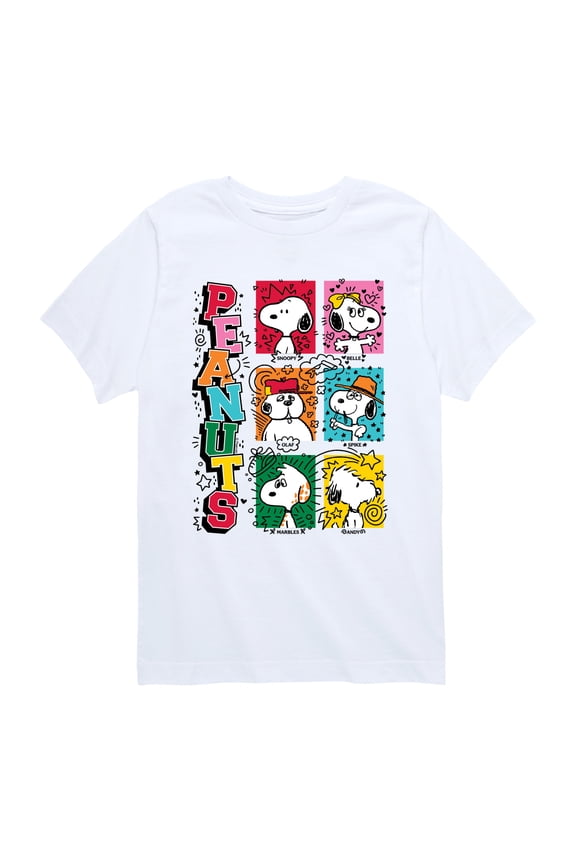 - Snoopy Siblings Yearbook - Youth Boys Short Sleeve Graphic T-Shirt