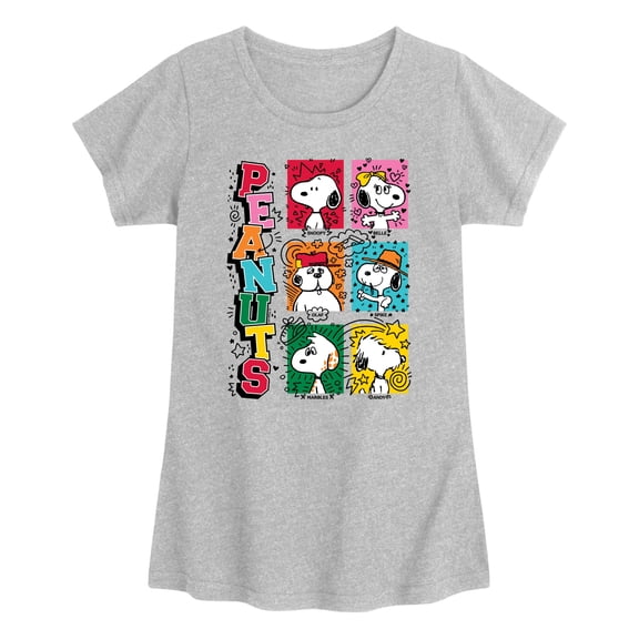 Peanuts - Snoopy Siblings Yearbook - Youth Girls Fitted Short Sleeve T-Shirt