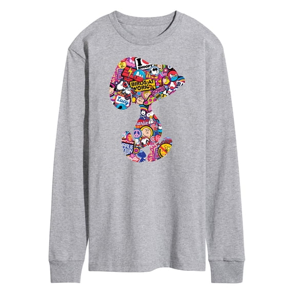 Peanuts - Snoopy Silhouette Pattern - Men's Long Sleeve T-Shirt