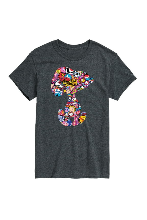 - Snoopy Silhouette Pattern - Men's Short Sleeve Graphic T-Shirt