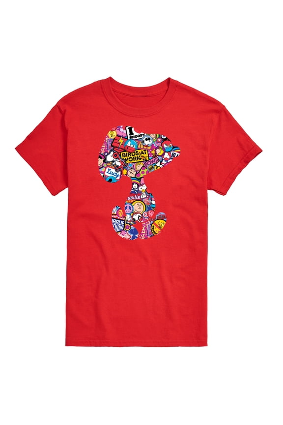 - Snoopy Silhouette Pattern - Men's Short Sleeve Graphic T-Shirt