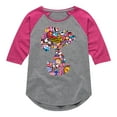 thumbnail image 1 of Peanuts - Snoopy Silhouette Pattern - Toddler And Youth Girls Raglan Graphic T-Shirt, 1 of 5
