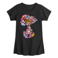 thumbnail image 1 of Peanuts - Snoopy Silhouette Pattern - Toddler And Youth Girls Short Sleeve Graphic T-Shirt, 1 of 6