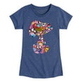 thumbnail image 1 of Peanuts - Snoopy Silhouette Pattern - Toddler And Youth Girls Short Sleeve Graphic T-Shirt, 1 of 6