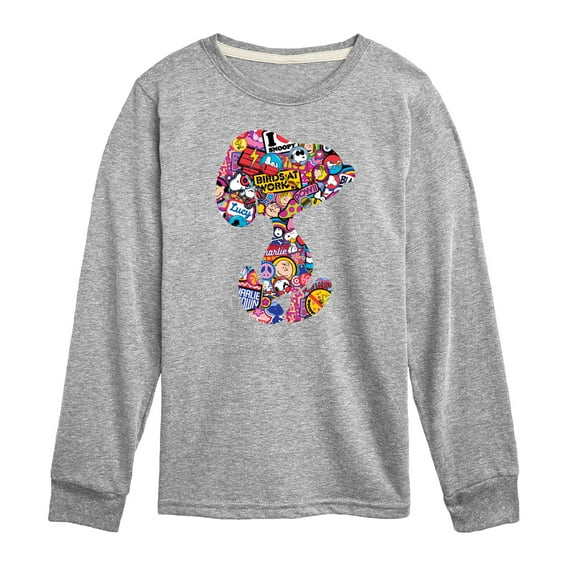 Peanuts - Snoopy Silhouette Pattern - Toddler And Youth Long Sleeve Graphic T-Shirt