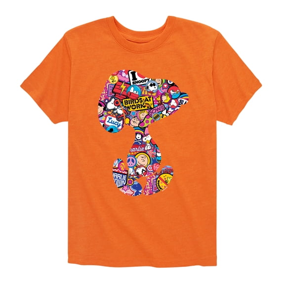 Peanuts - Snoopy Silhouette Pattern - Toddler And Youth Short Sleeve Graphic T-Shirt