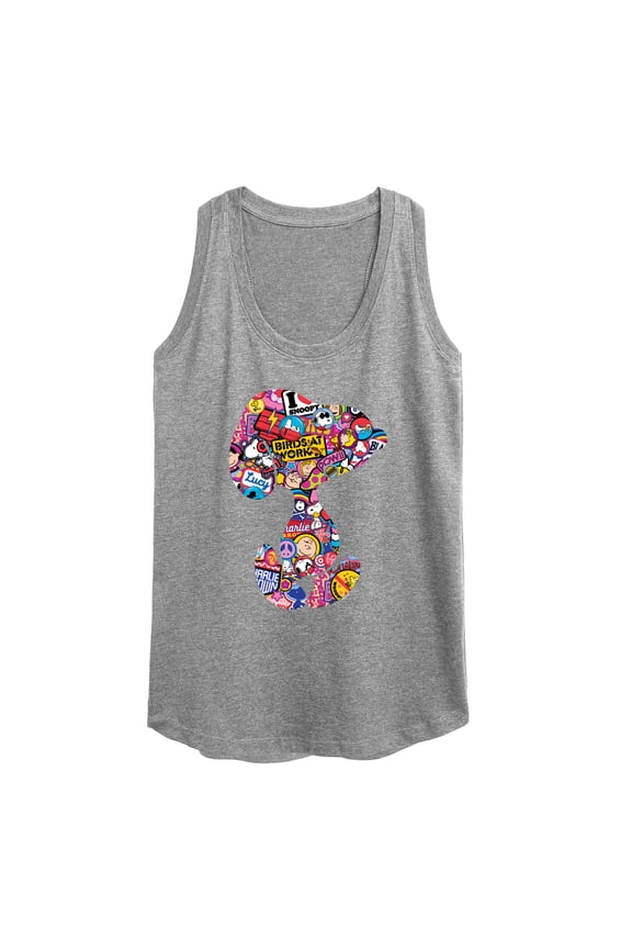- Snoopy Silhouette Pattern - Women's Racerback Tank Top