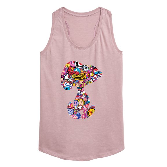 Peanuts - Snoopy Silhouette Pattern - Women's Racerback Tank Top