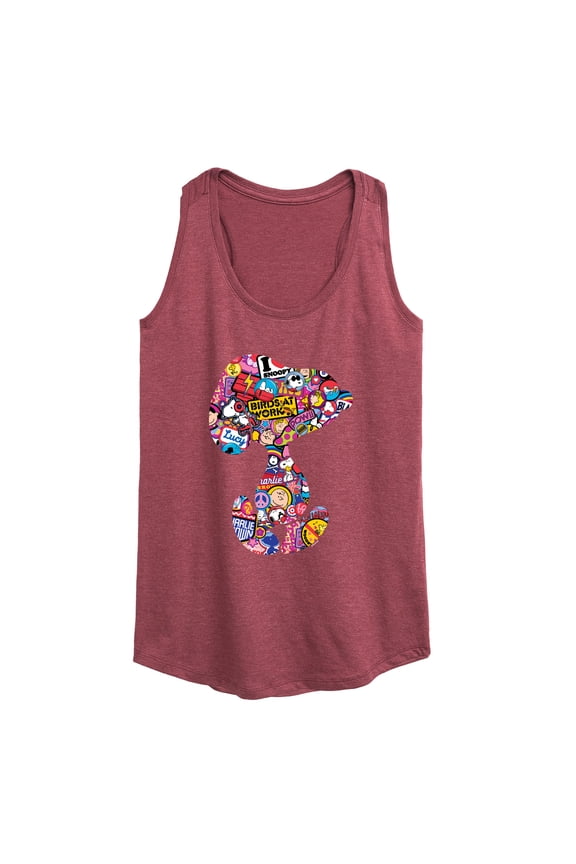 - Snoopy Silhouette Pattern - Women's Racerback Tank Top