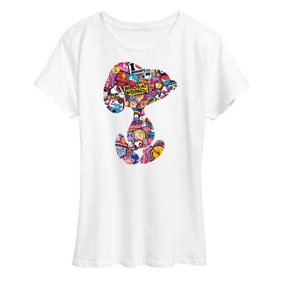 Peanuts - Snoopy Silhouette Pattern - Women's Short Sleeve Graphic T-Shirt