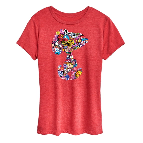 Peanuts - Snoopy Silhouette Pattern - Women's Short Sleeve Graphic T-Shirt