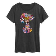 PEANUTS - Snoopy Silhouette Pattern - Women's Short Sleeve Graphic T-Shirt