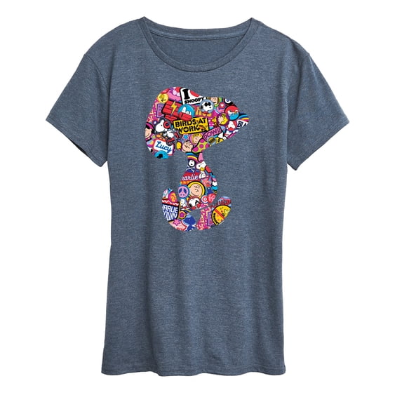 Peanuts - Snoopy Silhouette Pattern - Women's Short Sleeve Graphic T-Shirt