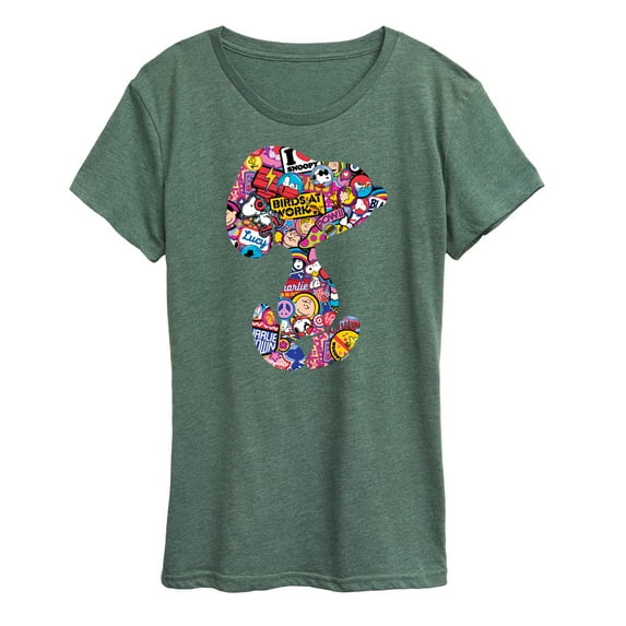 Peanuts - Snoopy Silhouette Pattern - Women's Short Sleeve Graphic T-Shirt