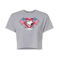 thumbnail image 1 of Peanuts - Snoopy Since 1776 Flag Heart - Juniors Cropped Cotton Blend T-Shirt, 1 of 6