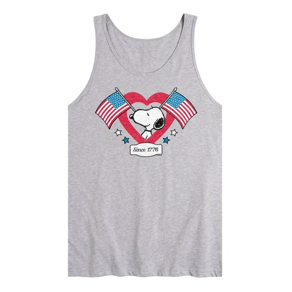 Peanuts - Snoopy Since 1776 Flag Heart - Men's Jersey Tank Top