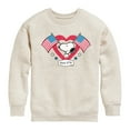 thumbnail image 1 of Peanuts - Snoopy Since 1776 Flag Heart - Toddler & Youth Crewneck Fleece Sweatshirt, 1 of 6