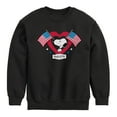 thumbnail image 1 of Peanuts - Snoopy Since 1776 Flag Heart - Toddler & Youth Crewneck Fleece Sweatshirt, 1 of 6