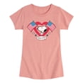 thumbnail image 1 of Peanuts - Snoopy Since 1776 Flag Heart - Toddler & Youth Girls Short Sleeve Graphic T-Shirt, 1 of 6