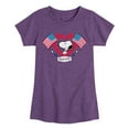 thumbnail image 1 of Peanuts - Snoopy Since 1776 Flag Heart - Toddler & Youth Girls Short Sleeve Graphic T-Shirt, 1 of 6