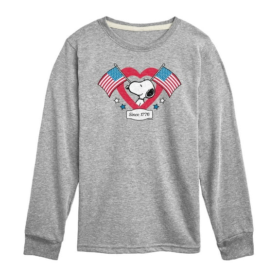 Peanuts - Snoopy Since 1776 Flag Heart - Toddler & Youth Long Sleeve Graphic T-Shirt