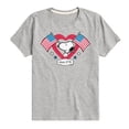 thumbnail image 1 of Peanuts - Snoopy Since 1776 Flag Heart - Toddler & Youth Short Sleeve Graphic T-Shirt, 1 of 6