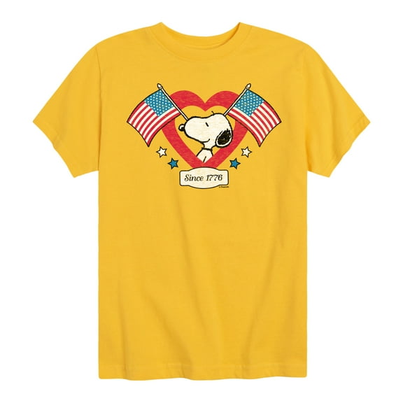 Peanuts - Snoopy Since 1776 Flag Heart - Toddler & Youth Short Sleeve Graphic T-Shirt