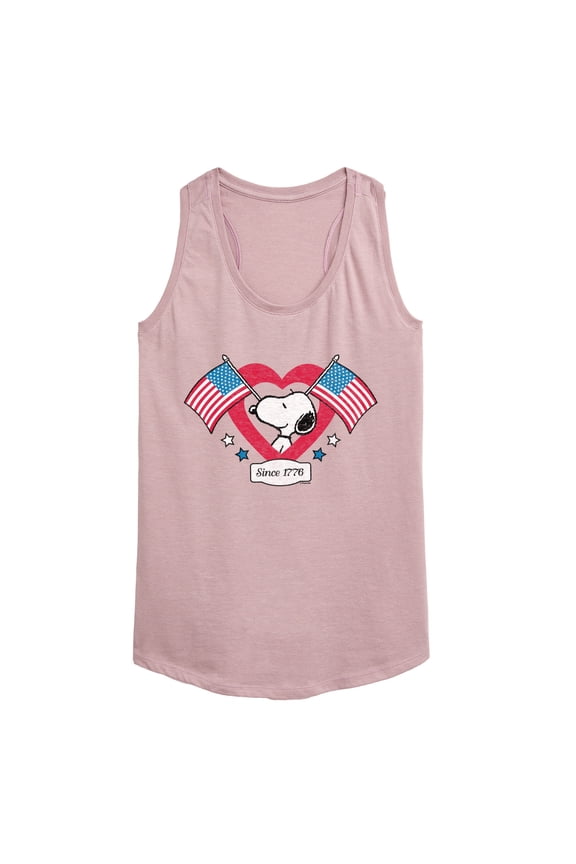 - Snoopy Since 1776 Flag Heart - Women's Racerback Tank Top