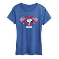 thumbnail image 1 of Peanuts - Snoopy Since 1776 Flag Heart - Women's Short Sleeve Graphic T-Shirt, 1 of 6