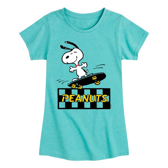 Peanuts - Snoopy Skater  - Toddler & Youth Girls Short Sleeve Graphic T-Shirt
