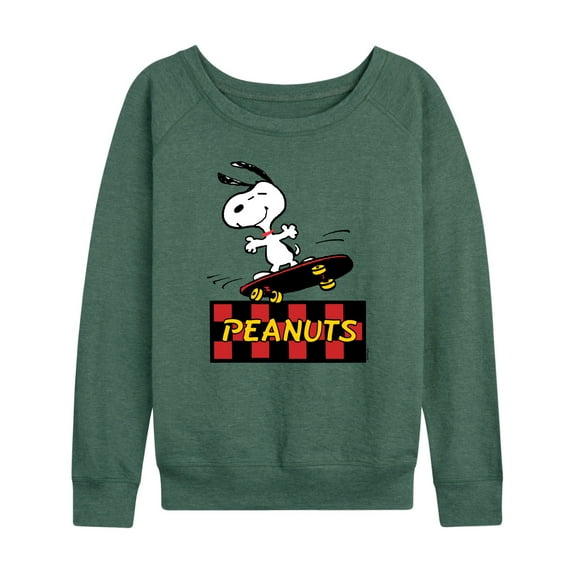 Peanuts - Snoopy Skater - Women's Lightweight French Terry Long Sleeve Shirt