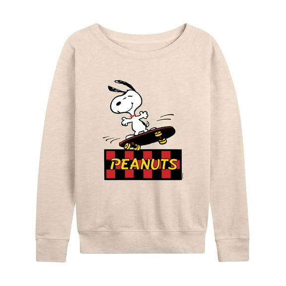 Peanuts - Snoopy Skater - Women's Lightweight French Terry Long Sleeve Shirt