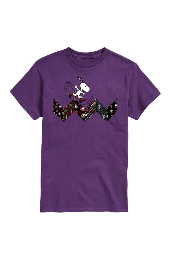 - Snoopy Skating Pattern - Men's Short Sleeve Graphic T-Shirt